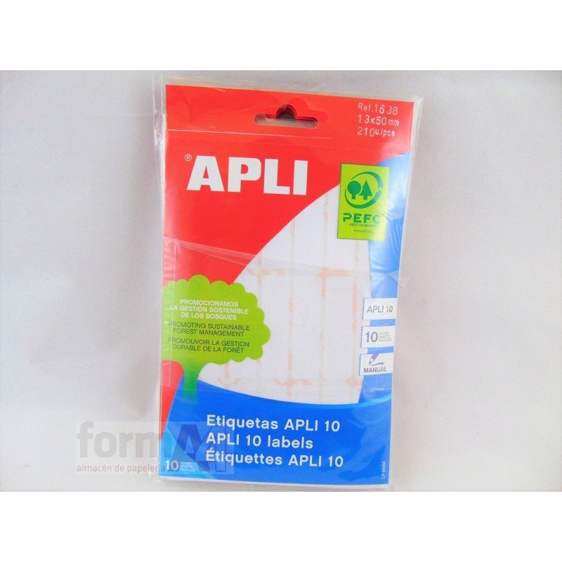 ETIQUETA ADHESIVA BLANCA APLI-10 13X50MM B/210