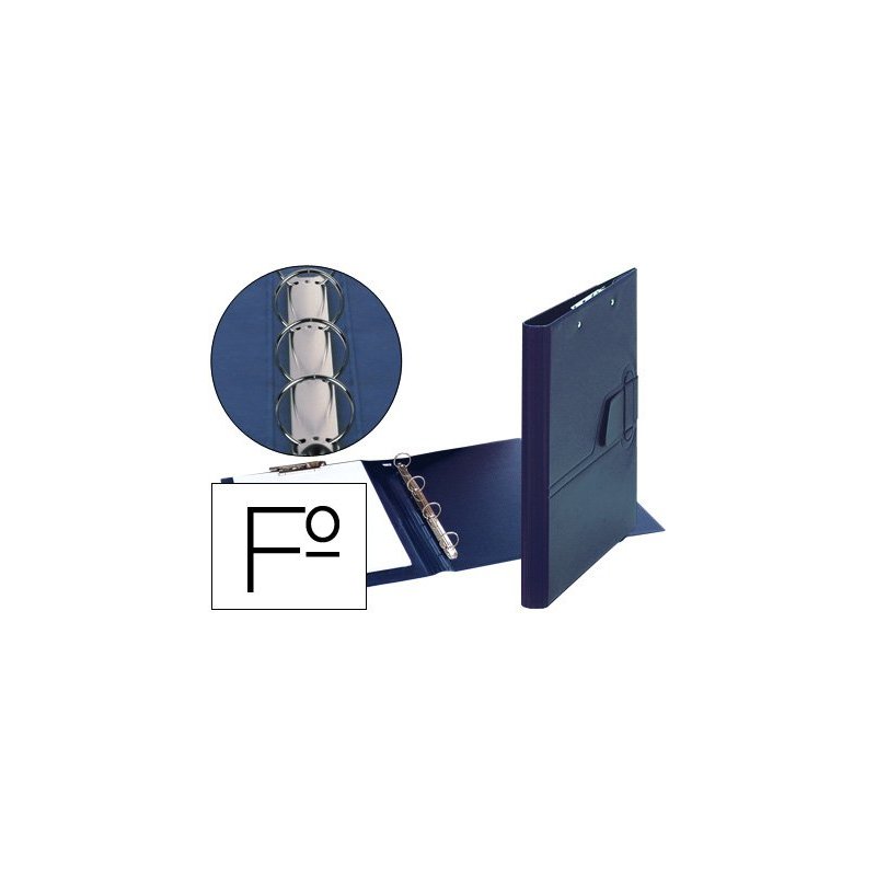CARPETA 4 ANILLAS 25 MM MINICLIP PLASTICO AZUL