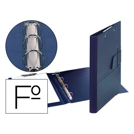 CARPETA 4 ANILLAS 25 MM MINICLIP PLASTICO AZUL
