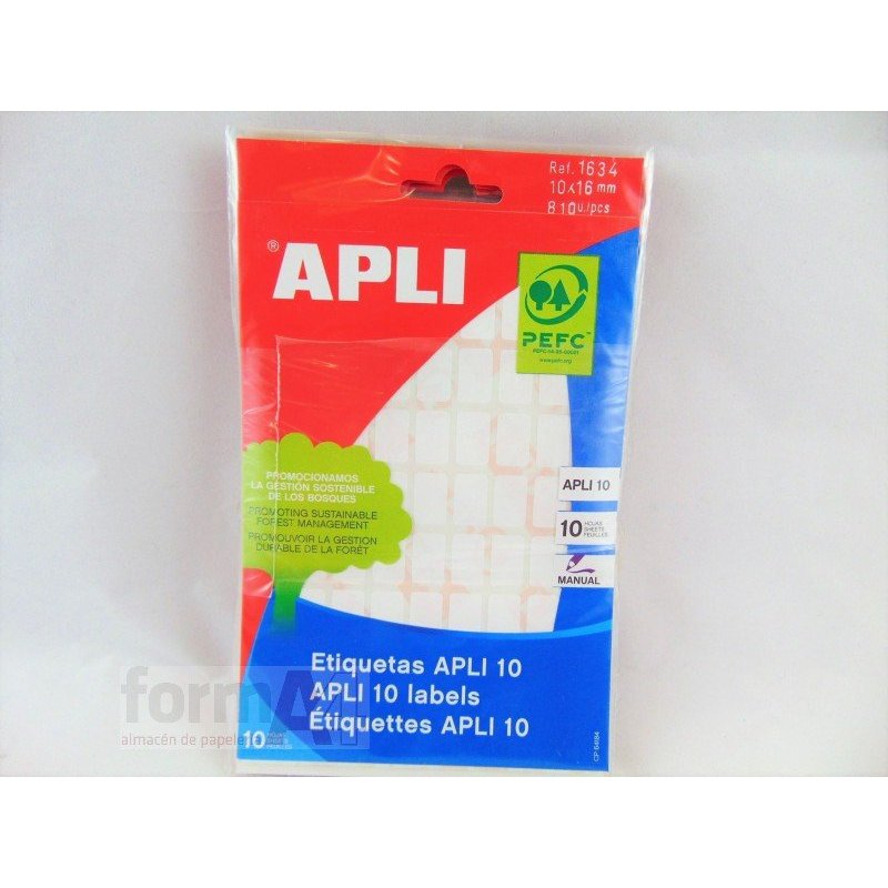 ETIQUETA ADHESIVA BLANCA APLI-10 10X16MM B/810