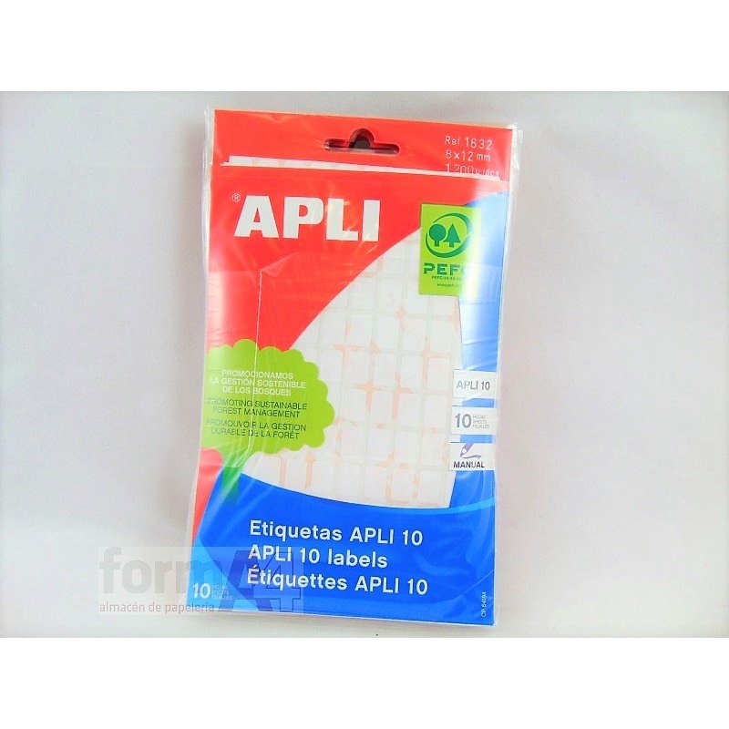 ETIQUETA ADHESIVA BLANCA APLI-10 8X12MM B/1200  