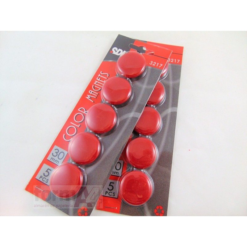 IMAN REDONDO SDI 30MM ROJO P/5 