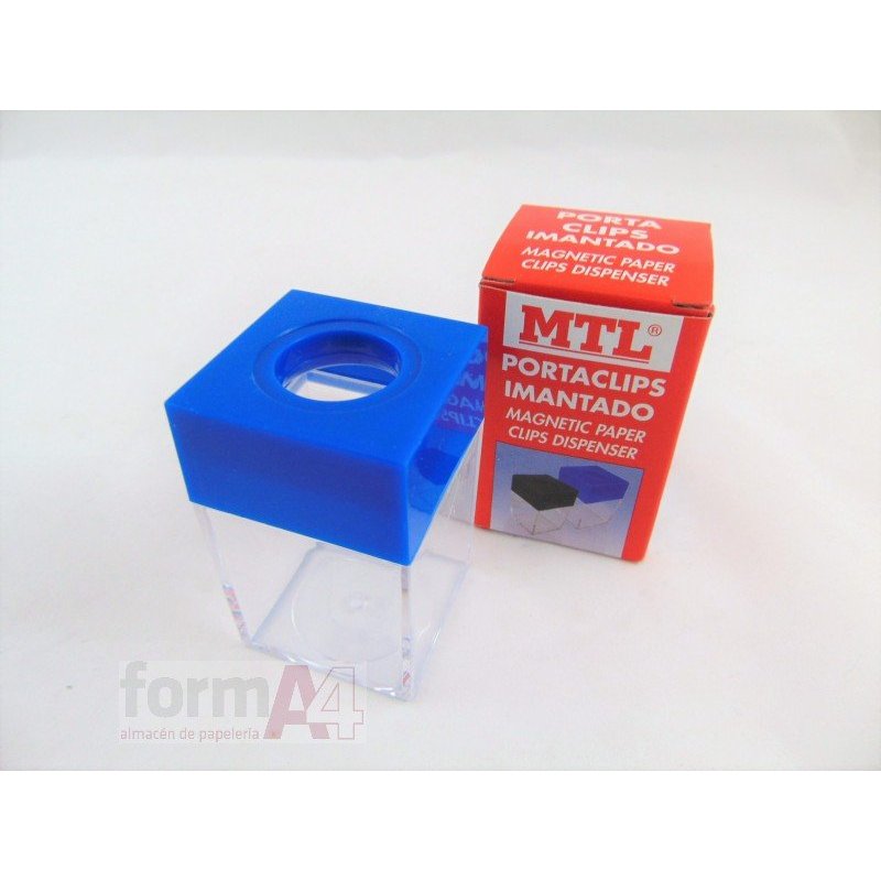 PORTACLIPS IMANTADO MTL CUADRADO AZUL