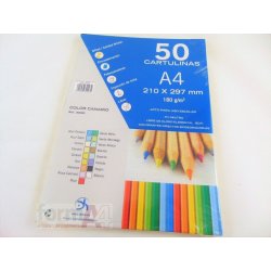 CARTULINA DOHE A4 AMARILLO CANARIO P/50