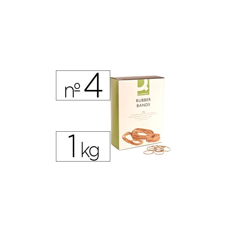 GOMAS ELASTICAS Q-CONNECT Nº4 B/ 1KG.
