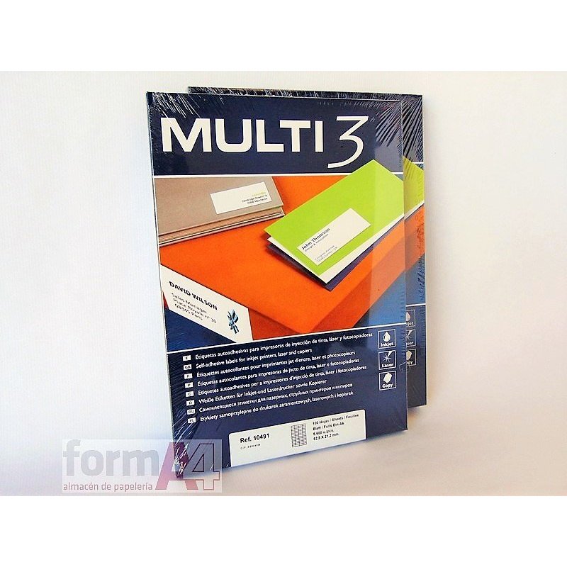 ETIQUETA ADHESIVA BLANCA MULTI3 52.5X21.2MM C/5600