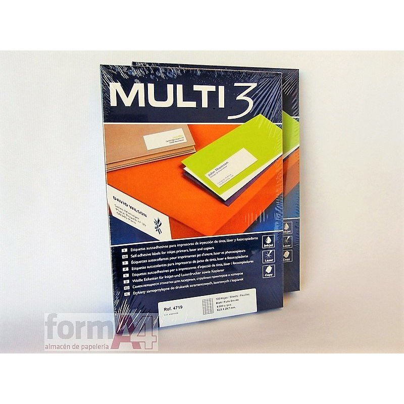 ETIQUETA ADHESIVA BLANCA MULTI3 52.5X29.7MM C/4000