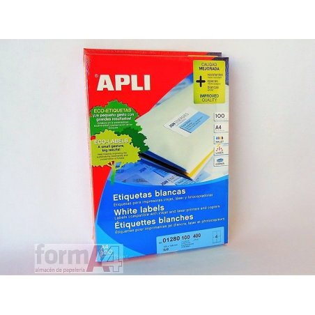 ETIQUETA ADHESIVA BLANCA APLI 105X148MM. C/2000