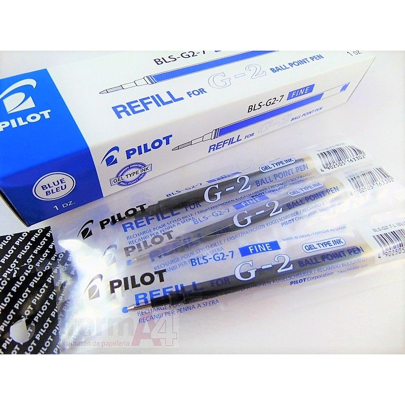 RECAMBIO BOLIGRAFO PILOT G-2 AZUL