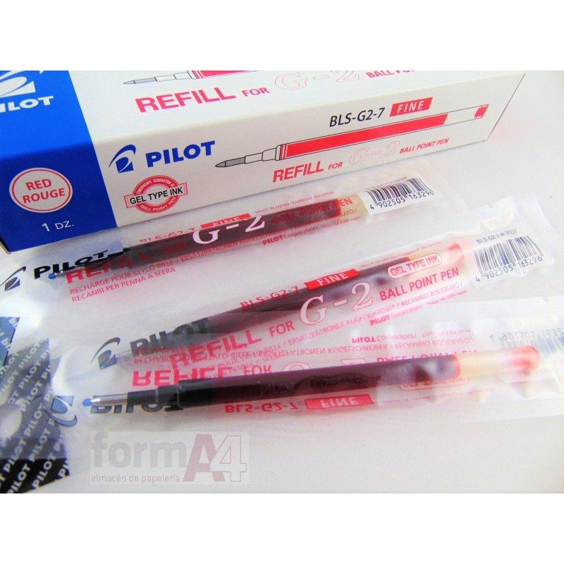 RECAMBIO BOLIGRAFO PILOT G-2 ROJO