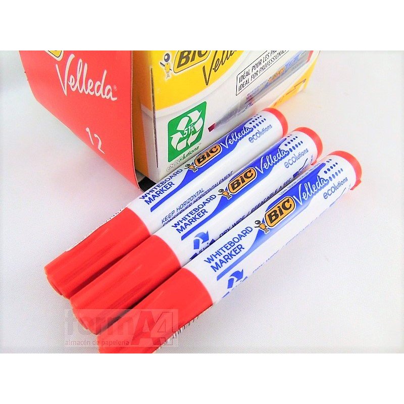 ROTULADOR BIC VELLEDA ECOLUTIONS P. BISELADA ROJO