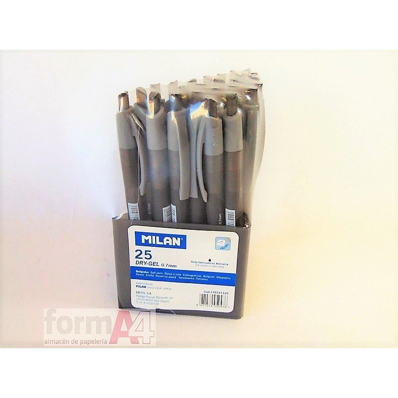 BOLIGRAFO MILAN P-1 TOUCH DRY GEL NEGRO