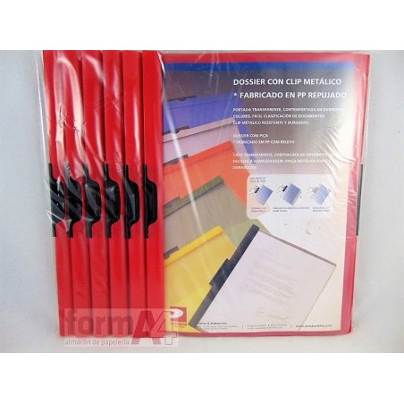 DOSSIER CON CLIP METALICO DATABANK 30H. ROJO