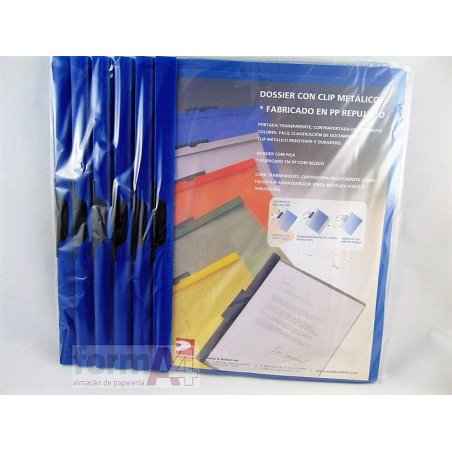 DOSSIER CON CLIP METALICO DATABANK 30H. AZUL 