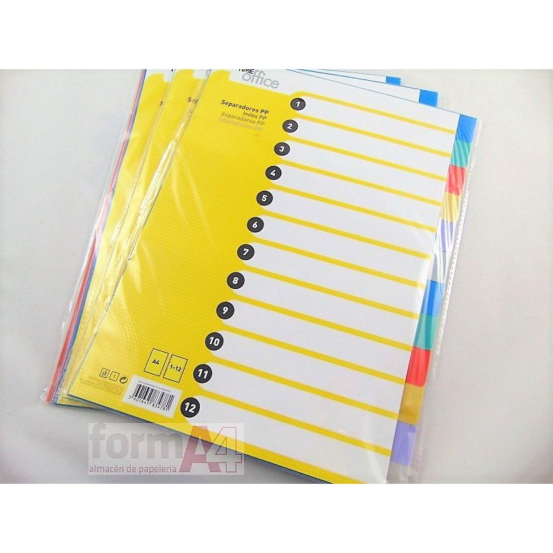 SEPARADOR MULTITALADRO PP TIME OFFICE A4 12 POS.