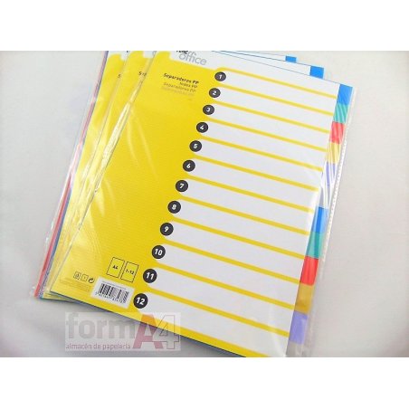 SEPARADOR MULTITALADRO PP TIME OFFICE A4 12 POS.