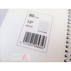 CUADERNO ESPIRAL PACSA 12º 80H.CUADROS NATURAL