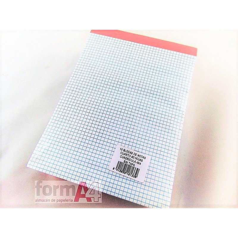 BLOC DE NOTAS PERFORADO PACSA 4º 80H. CUADROS