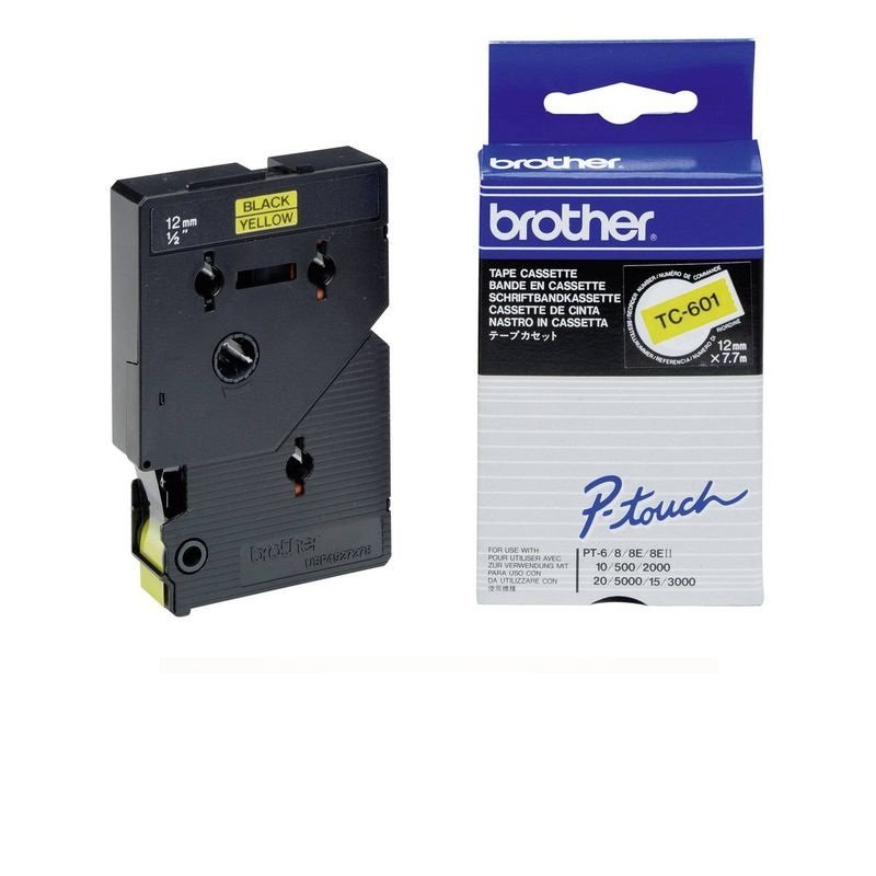 BROTHER CINTA ROTULADORA LAM 12MMX7.7M NG/AM TC601