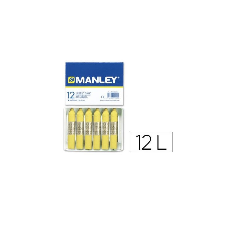 LAPICES DE CERA MANLEY AMARILLO C/12