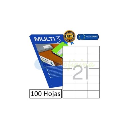 ETIQUETA ADHESIVA BLANCA MULTI-3 70X42.4MM C/2100