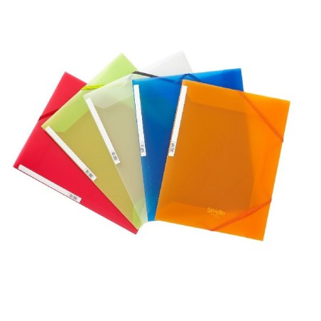 CARPETA CON GOMAS Y 3 SOLAPAS A4 PP PARDO SURTIDO 