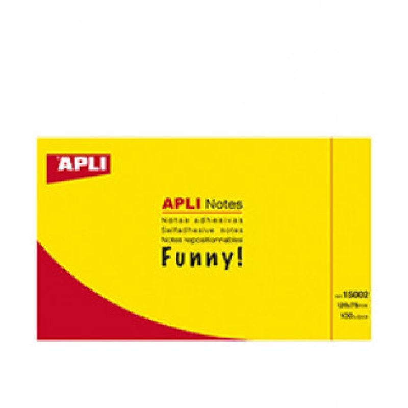 BLOC NOTAS NEON AMARILLO BRILLANTE APLI 125X75MM