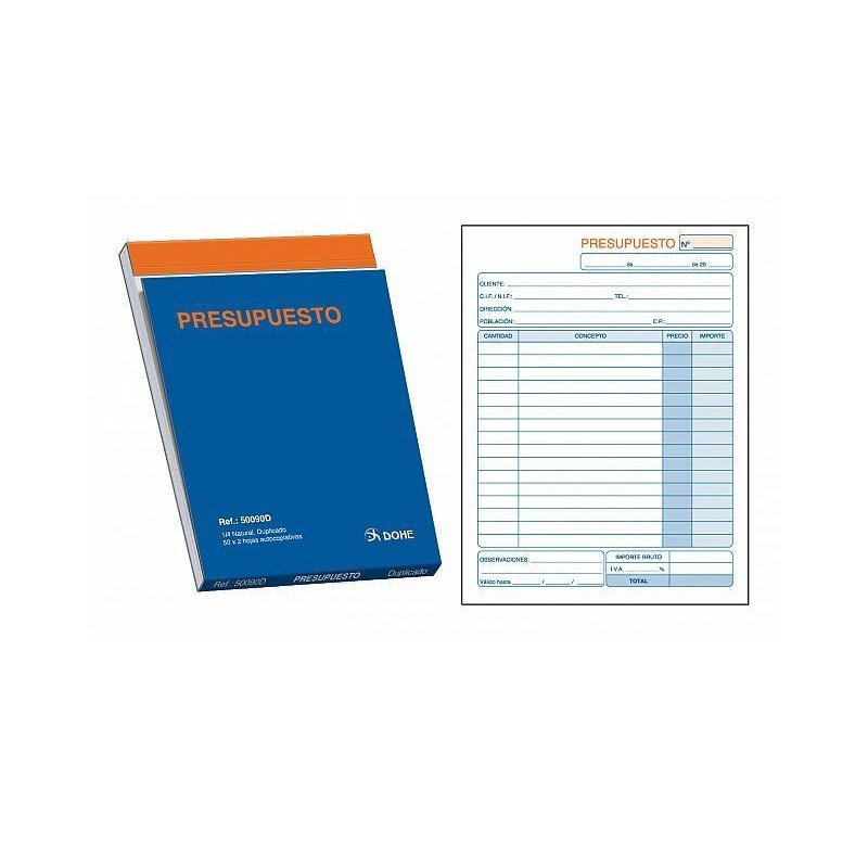 TALONARIO PRESUPUESTOS DOHE 4º NAT. DUPLICADO