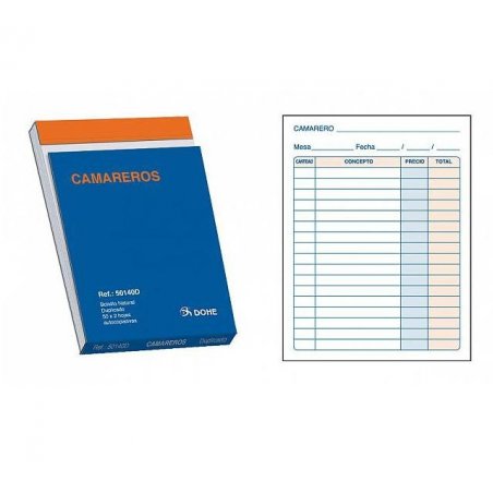 TALONARIO CAMARERO DOHE BOLSILLO DUPLICADO