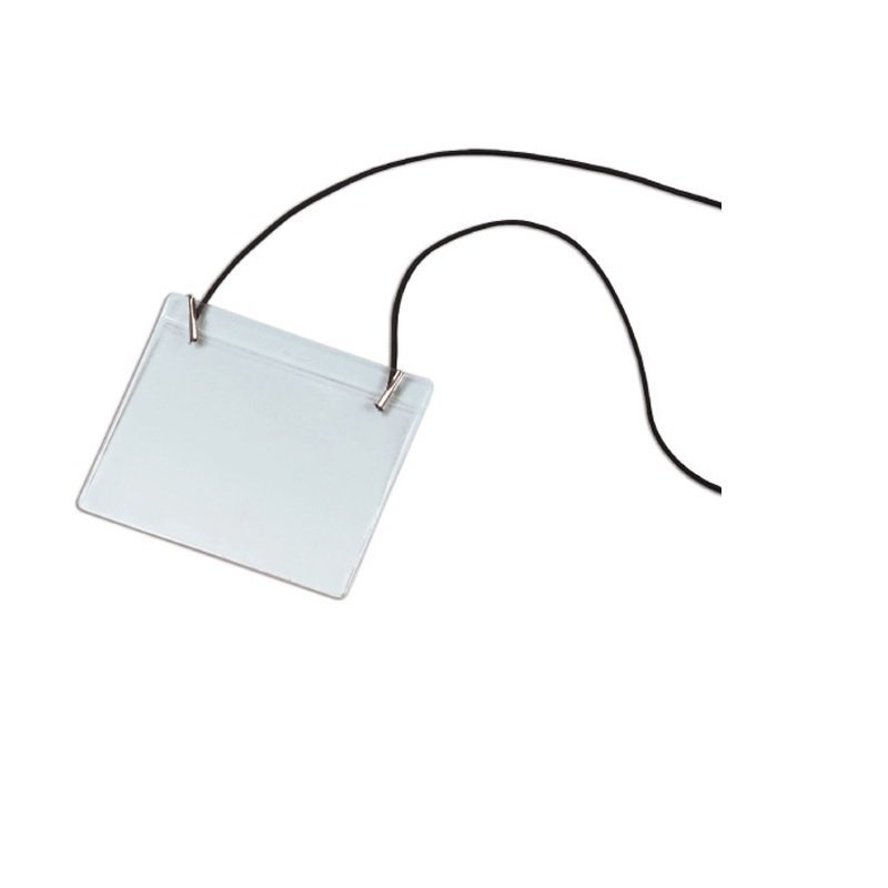 PORTADISTINTIVO EN PVC RIGIDO CON GOMA 95x106MM