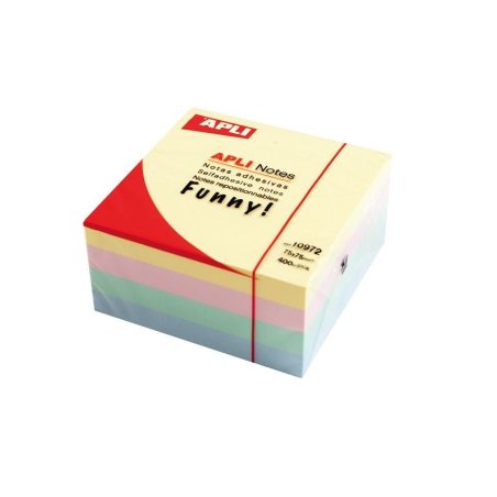 BLOC NOTAS PASTEL APLI 75X75MM. 400H.