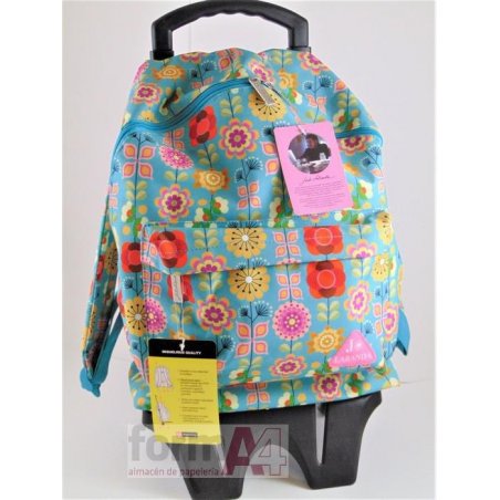 MOCHILA GRANDE C/CARRO FLORAL JL