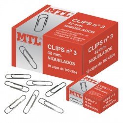 CLIPS NIQUELADOS MTL Nº 3 42MM C/100