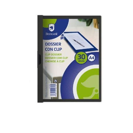 DOSSIER CON CLIP METALICO BISMARK 30H. NEGRO