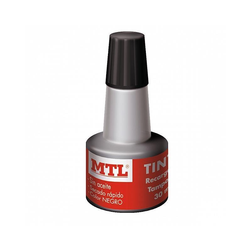 TINTA TAMPON MTL 30CC NEGRO