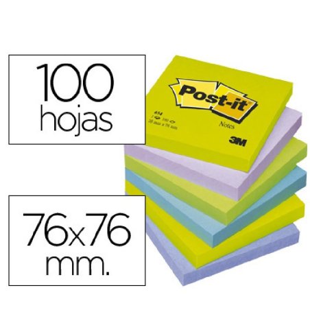 BLOC NOTAS POST-IT 76X76 MM. FANTASIA P/6