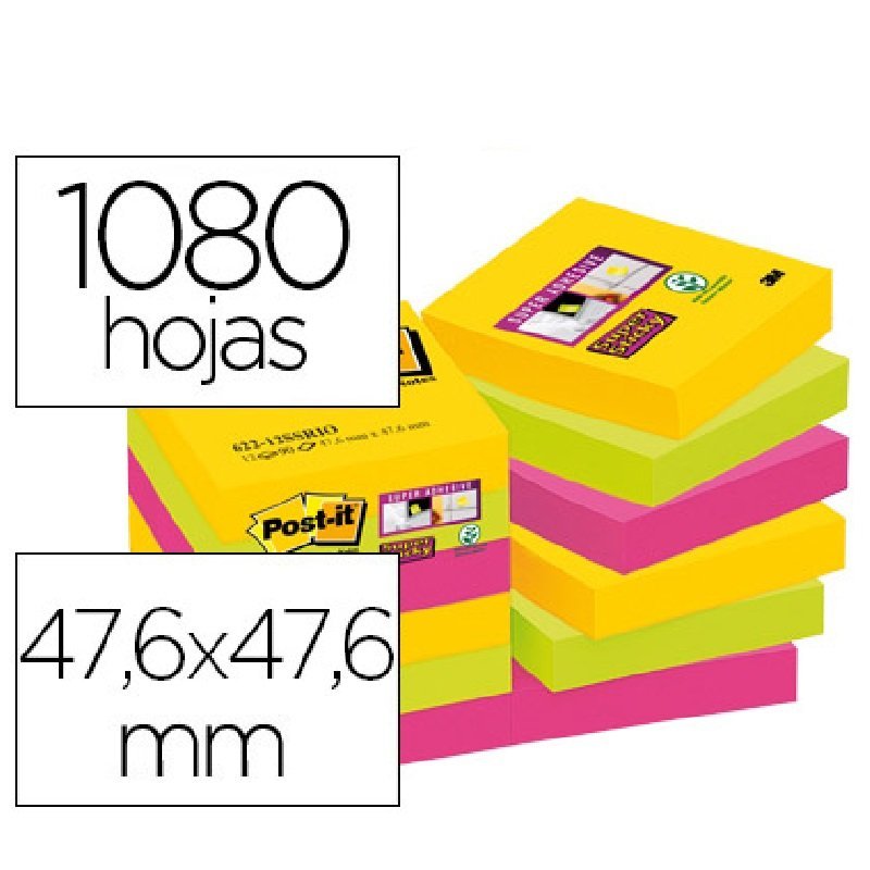 BLOC NOTAS POST-IT RIO DE JANEIRO 47.6X47.6MM P/6