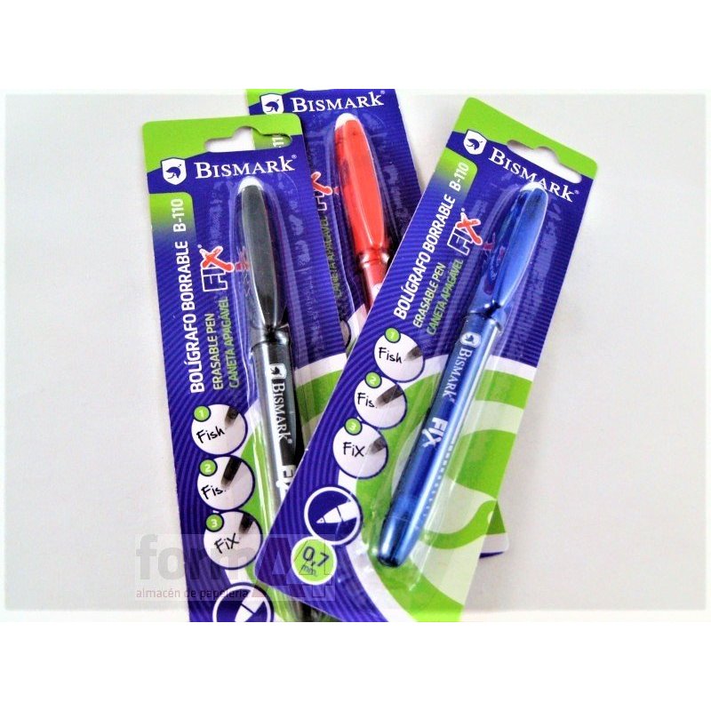 BOLIGRAFO BORRABLE C/CAPUCHON BISMARK 0.7MM ROJO