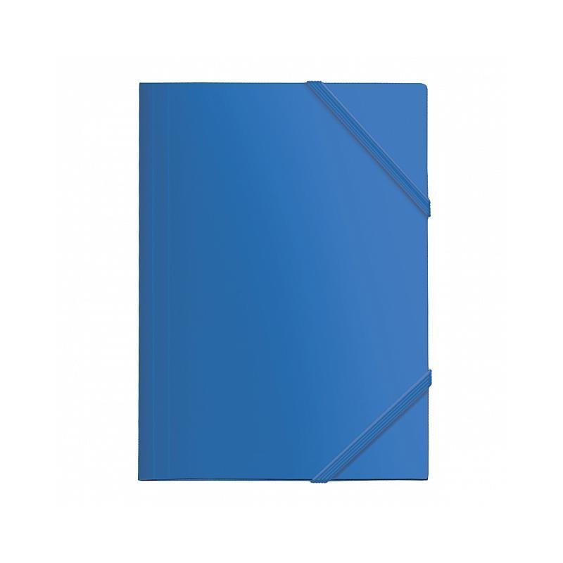 CARPETA CON GOMAS Y 3 SOLAPAS FOLIO PP DOHE AZUL  
