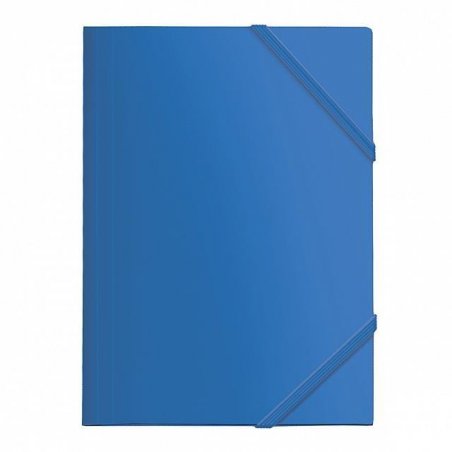 CARPETA CON GOMAS Y 3 SOLAPAS FOLIO PP DOHE AZUL  