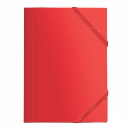 CARPETA CON GOMAS Y 3 SOLAPAS FOLIO PP DOHE ROJO
