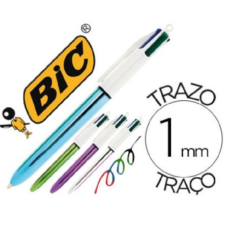 BOLIGRAFO BIC 4 COLORES SHINE EXP/20