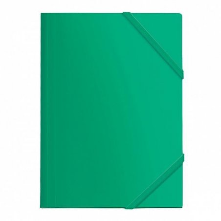 CARPETA CON GOMAS Y 3 SOLAPAS FOLIO PP DOHE VERDE