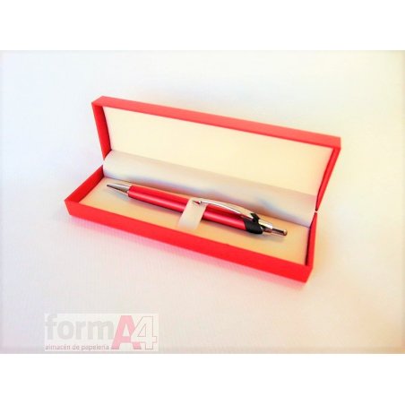 KIT BOLIGRAFO ESTUCHE LACADO ROJO