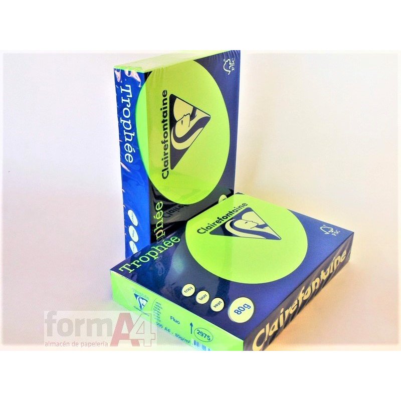 PAPEL TROPHEE A4 80 GR. VERDE NEON P/500