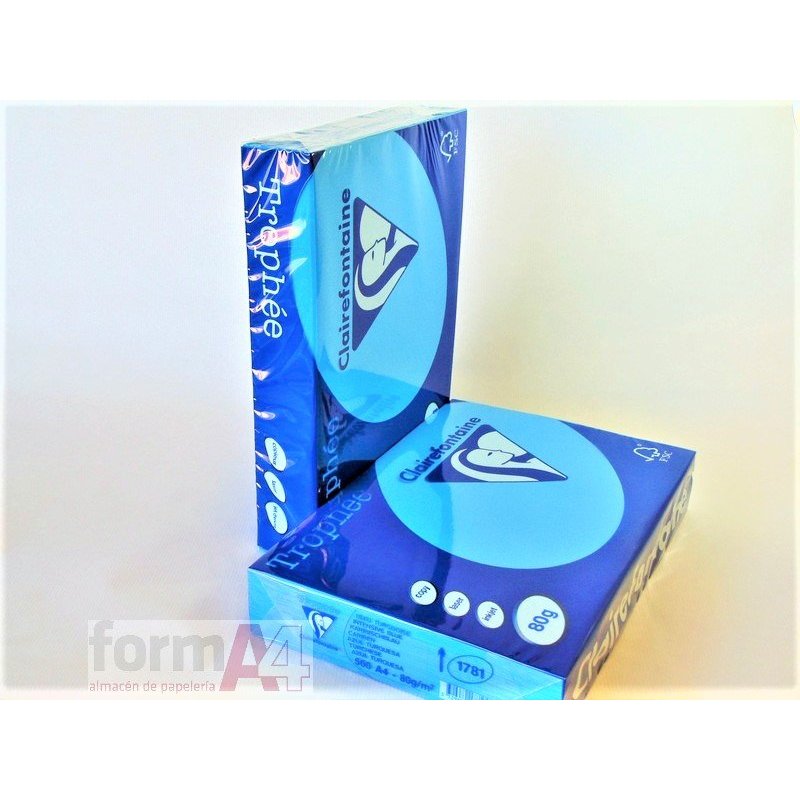 PAPEL TROPHEE A4 80 GR. AZUL TURQUESA P/500