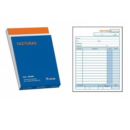 TALONARIO FACTURAS DOHE 8º NATURAL DUPLICADO