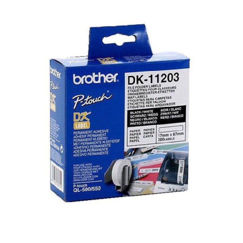ETIQUETA PAPEL PRECORTADA BROTHER 17X87MM DK11203