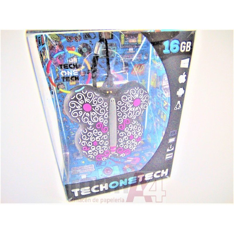MEMORIA USB MARIPOSA BLACK TEC 16GB