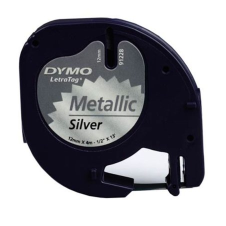 CINTA DYMO LETRATAG PLASTICO 12MMX4M. PLATA METALI